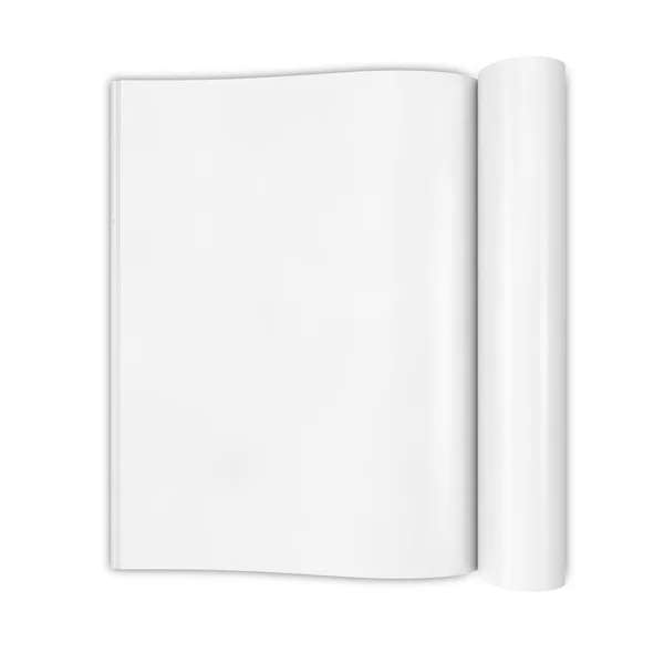 Open white journal, revista com páginas em branco . — Fotografia de Stock