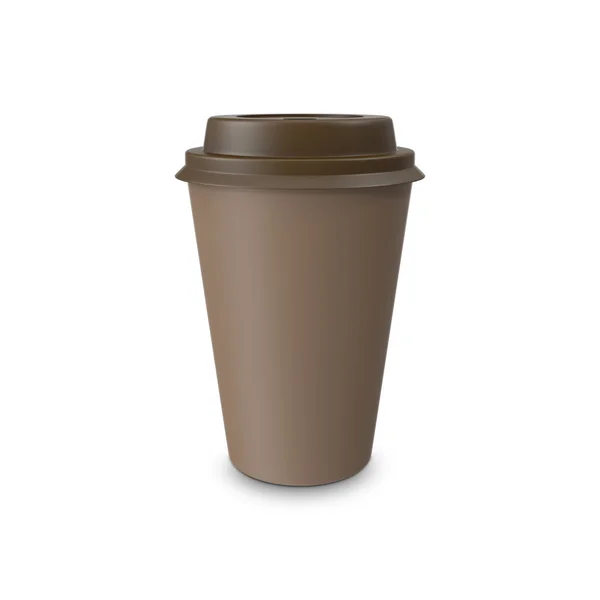 Mock-up Take-Out Kaffee in Thermo-Tasse. isoliert auf einem weißen. — Stockfoto