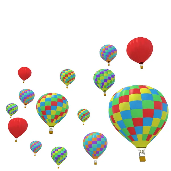 Grupp färgstarka ballong isolerad på vit bakgrund. — Stockfoto
