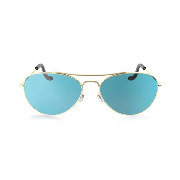 Solbriller, blå briller isolert på hvit bakgrunn. 3d ilustrasjon – stockfoto