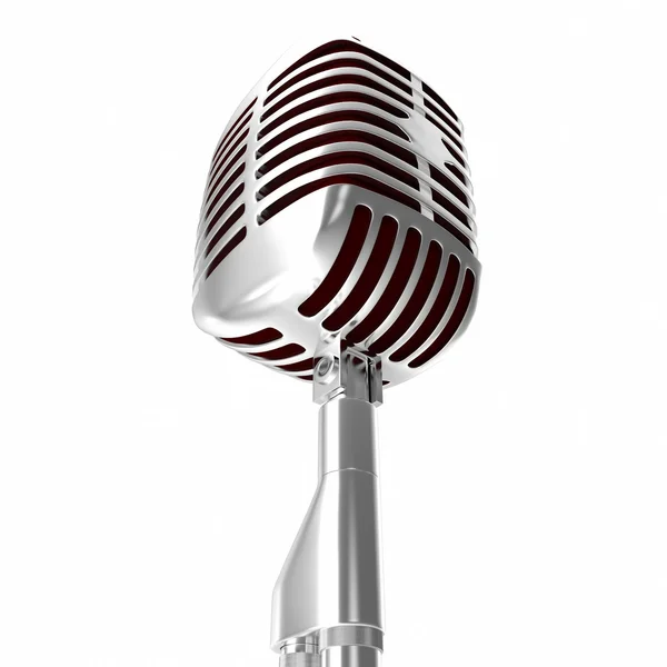 Retro microphone isolated on white. 3d illustration — Stock Photo, Image