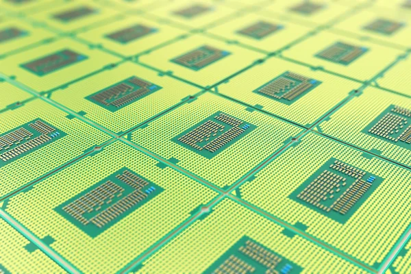 Modern central computer processors CPU, industry concept close-up view with depth of field effect. — Stock Photo, Image