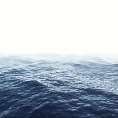 Karayip denizi, odak etkisi ile okyanus. 3d illüstrasyon