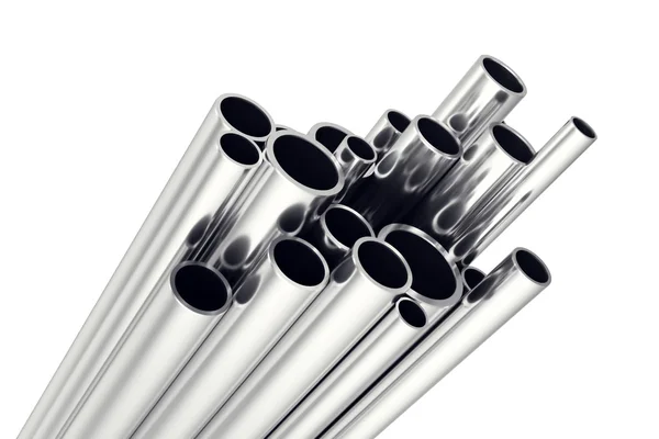 Metallic pipes isolated on white. 3d illustration — Stock Photo, Image