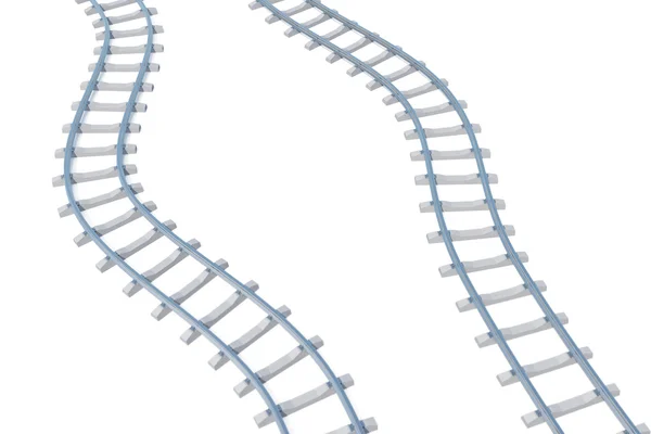 Railroads aerial view isolated on white background. 3d illustration — Stock Photo, Image