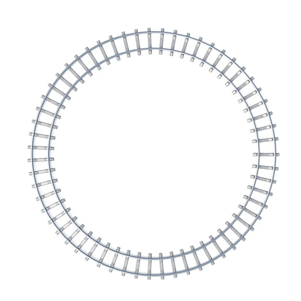 Cirkel spoorweg isoated op witte achtergrond. 3D illustratie — Stockfoto