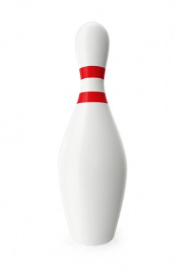 Single bowling pin isolated on white background. 3d illustration clipart