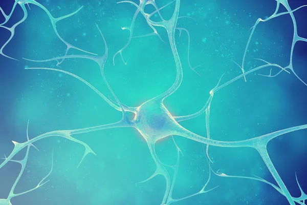 Νευρώνες στο όμορφο φόντο. 3D απεικόνιση υψηλής ποιότητας — Φωτογραφία Αρχείου