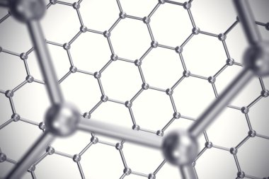 Atomik grafen nanostructure sayfasına. 3D çizim