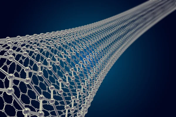 La estructura del tubo de grafeno de la nanotecnología. ilustración 3d —  Fotos de Stock