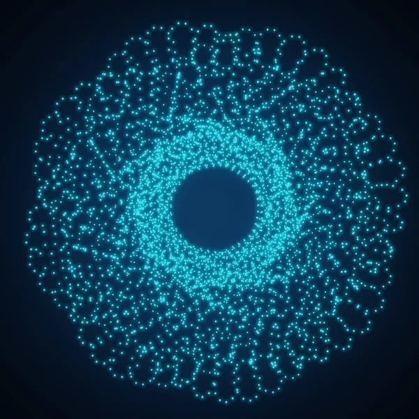 Forma que consiste en puntos. Ilustración 3d, estilo de tecnología . — Foto de Stock