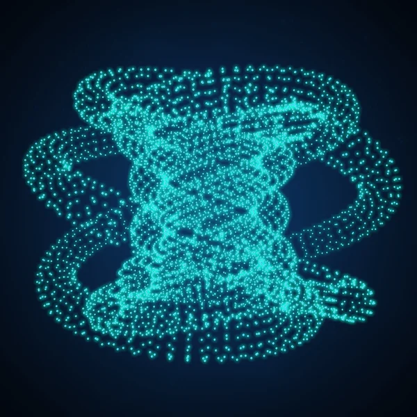 Form bestehend aus Punkten. 3D Illustration, Technologie Stil — Stockbild Form bestehend aus Punkten. 3D Illustration, Technologie Stil. — Stockfoto