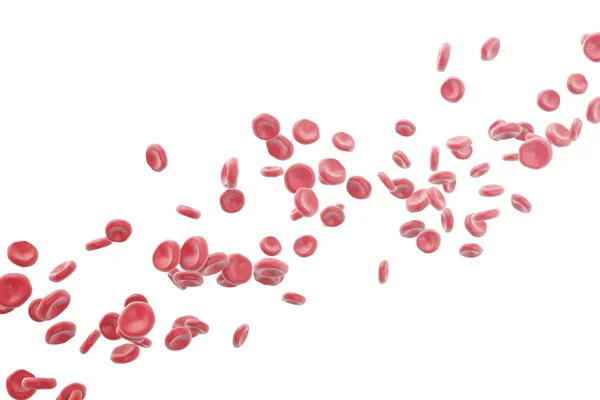 Illustrazione 3d dei globuli rossi isolati su sfondo bianco . — Foto Stock