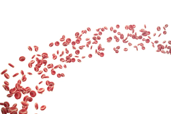 Illustrazione 3d dei globuli rossi isolati su sfondo bianco . — Foto Stock