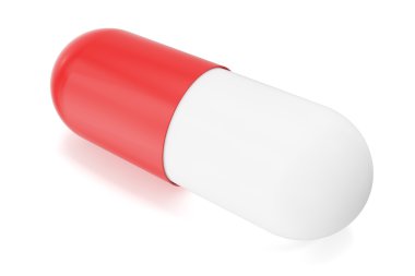 Yakın çekim hap kapsülleri beyaz aferin. 3d illüstrasyon