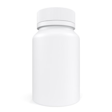 Pillbox beyaz arka plan üzerinde izole tıp için etiketsiz. 3d illüstrasyon