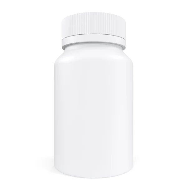Pillbox omärkt för medicin isolerad på vit bakgrund. 3D-illustration — Stockfoto