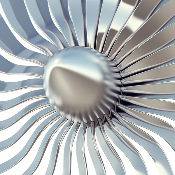 Turbo jet engine blades close-up. 3d illustration — Stock Photo, Image