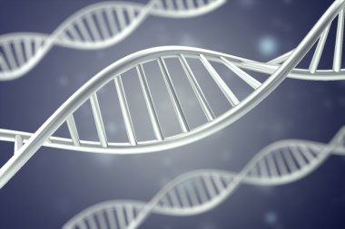 Sentetik, yapay Dna molekülü, yapay zeka kavramı. 3D render