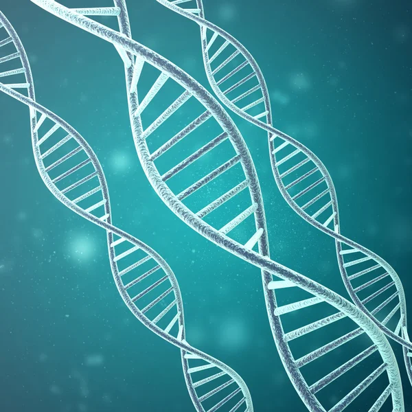 Έννοια της Βιοχημείας με μόριο dna. 3D rendering — Φωτογραφία Αρχείου