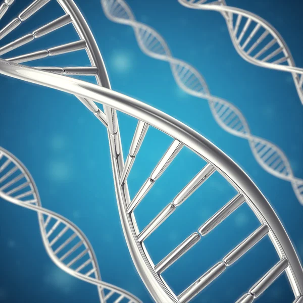 Syntetiska, konstgjord Dna-molekylen, begreppet artificiell intelligens. 3D-rendering — Stockfoto