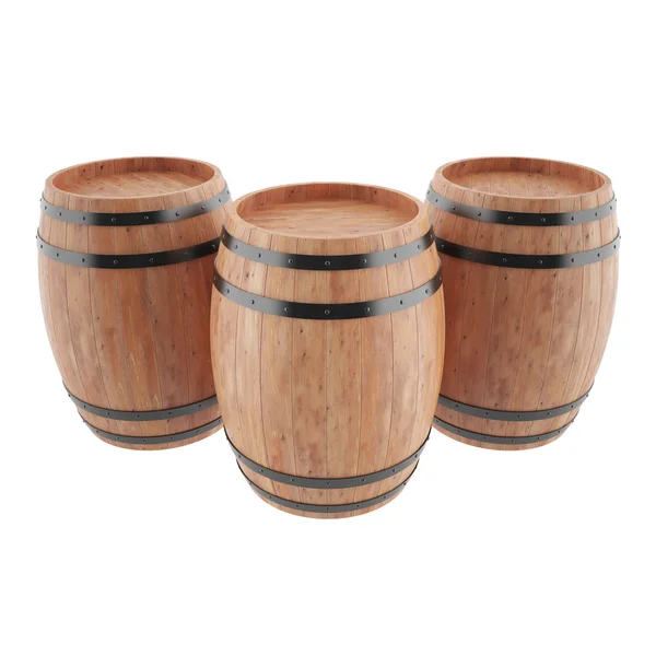 Set barrels for alcoholic beverage — Stock Photo, Image