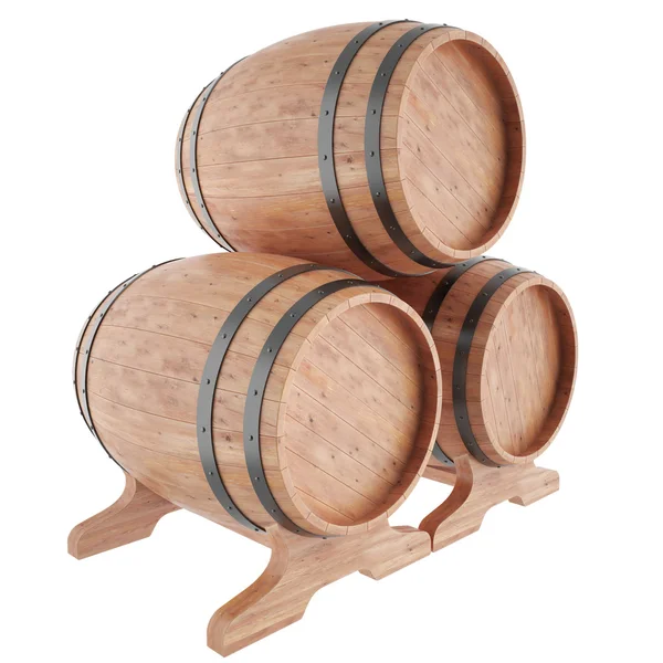 Group barrels with stand — Stock Photo, Image