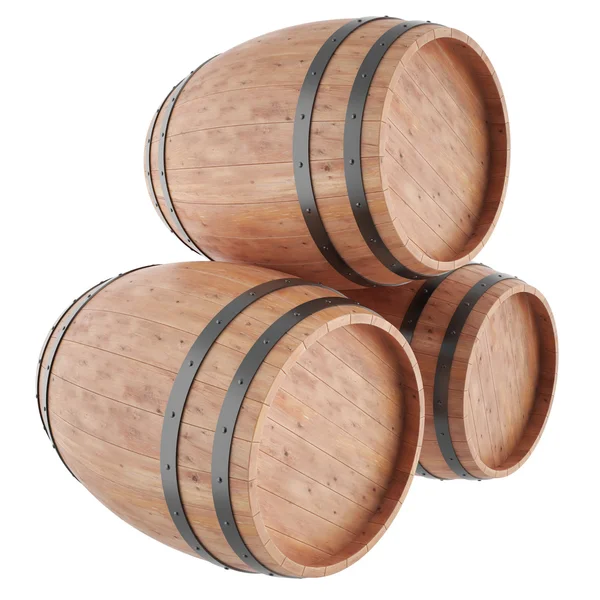 Three barrels for alcoholic beverage — Stock Photo, Image