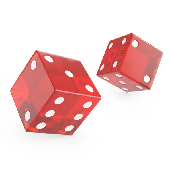 Red glass dice — Stock Photo, Image