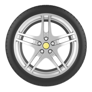 Beyaz bir arka plan üzerinde izole spor araba tekerlek.