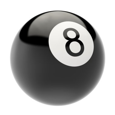 Beyaz arka plan üzerinde izole bilardo topu.