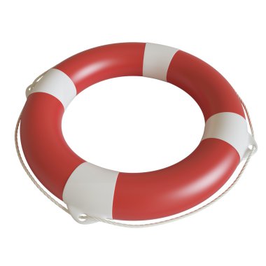 Beyaz arka plan üzerinde izole illüstrasyon lifebuoy.
