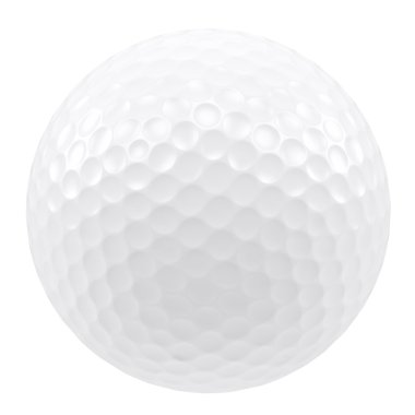 Beyaz bir arka plan üzerinde izole golf topu.