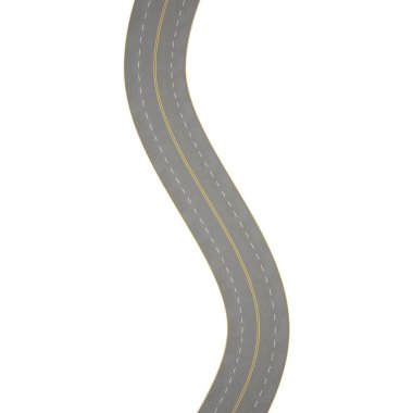 bir eğri, örnek yol, bükme beyaz arka plan üzerinde izole.