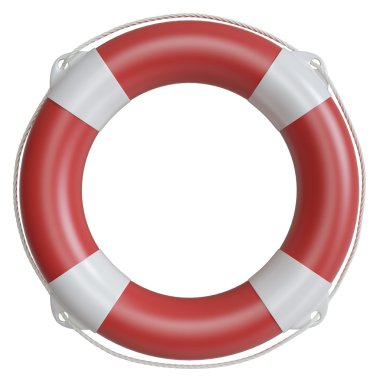 Beyaz arka plan üzerinde izole illüstrasyon lifebuoy.
