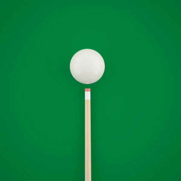 Billiard balls before hitting on a green billiard table. — Stock Photo, Image