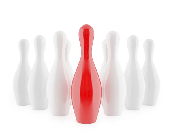 Bowling pins isolated on white background. — Stock Photo, Image