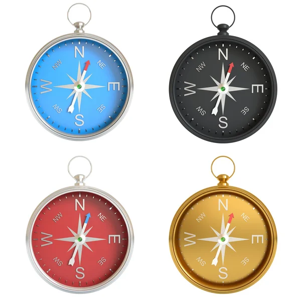 Set of compasses isolated on white background. — Stock Photo, Image