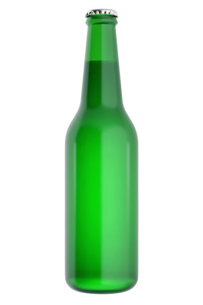 Frasco de cerveja isolado sobre fundo branco. — Fotografia de Stock