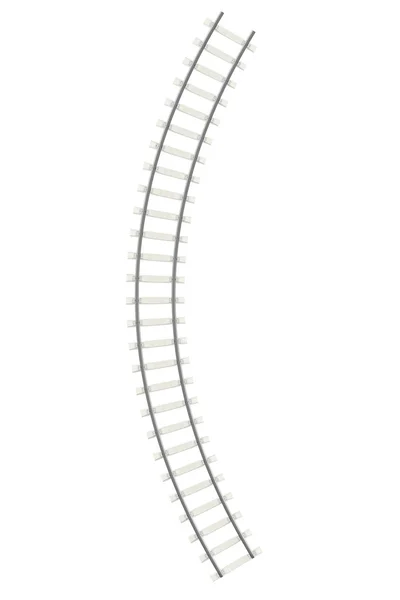 Curved railway isolated on white background. — Stock Photo, Image