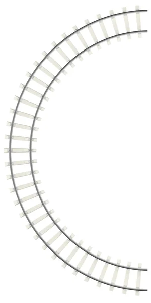 Curved railway isolated on white background. — Stock Photo, Image