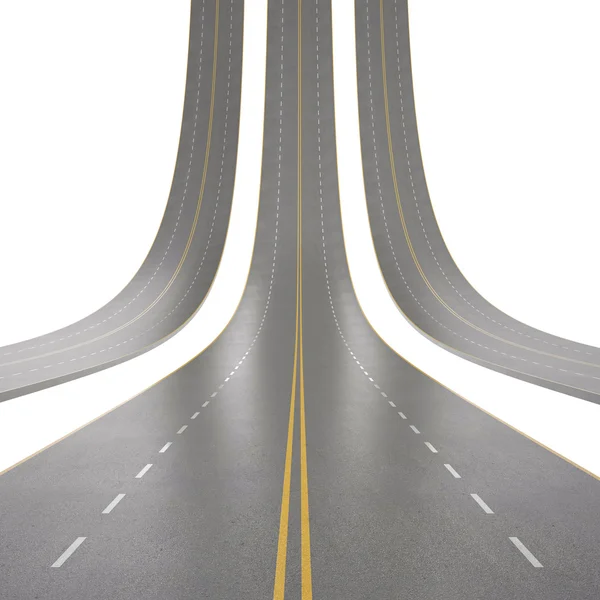 Illustrazione di strade curve, isolate su fondo bianco . — Foto Stock