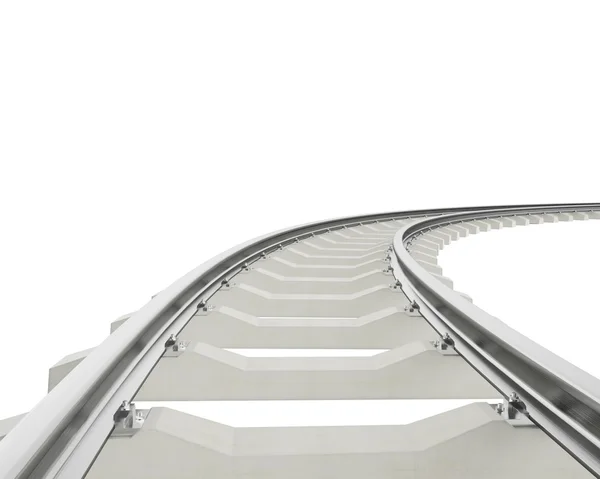 Illustrazione curva, girare ferrovia isolato su sfondo bianco . — Foto Stock