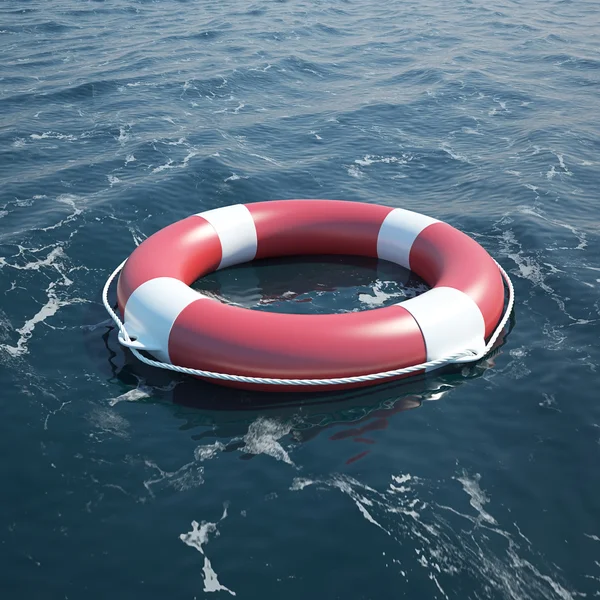 Lifebuoy in the sea — Stock Photo, Image