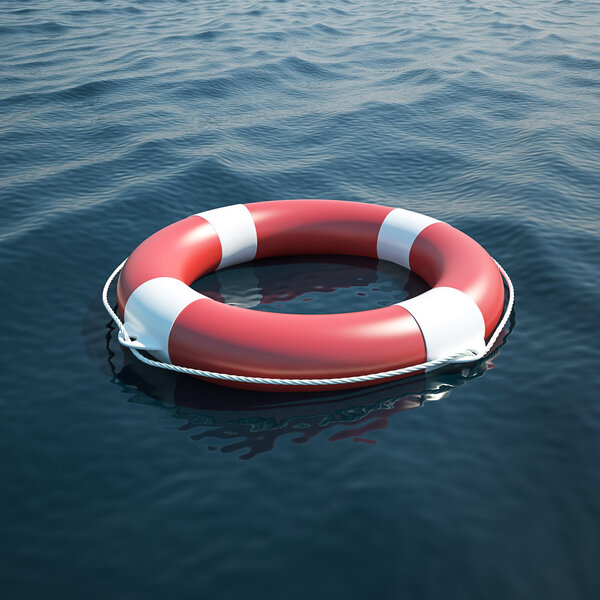 Lifebuoy in the sea