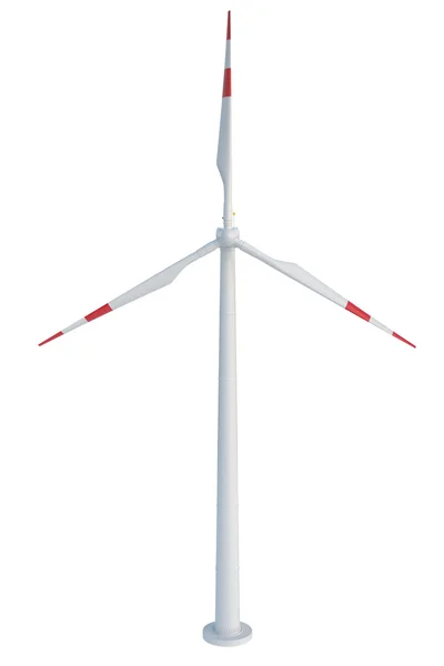 Windturbine geïsoleerd op witte achtergrond. — Stockfoto