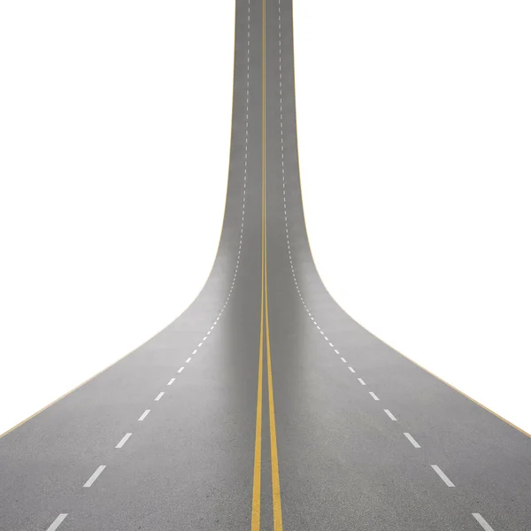 Ilustração de estradas curvadas acima, isolado em um fundo branco . — Fotografia de Stock