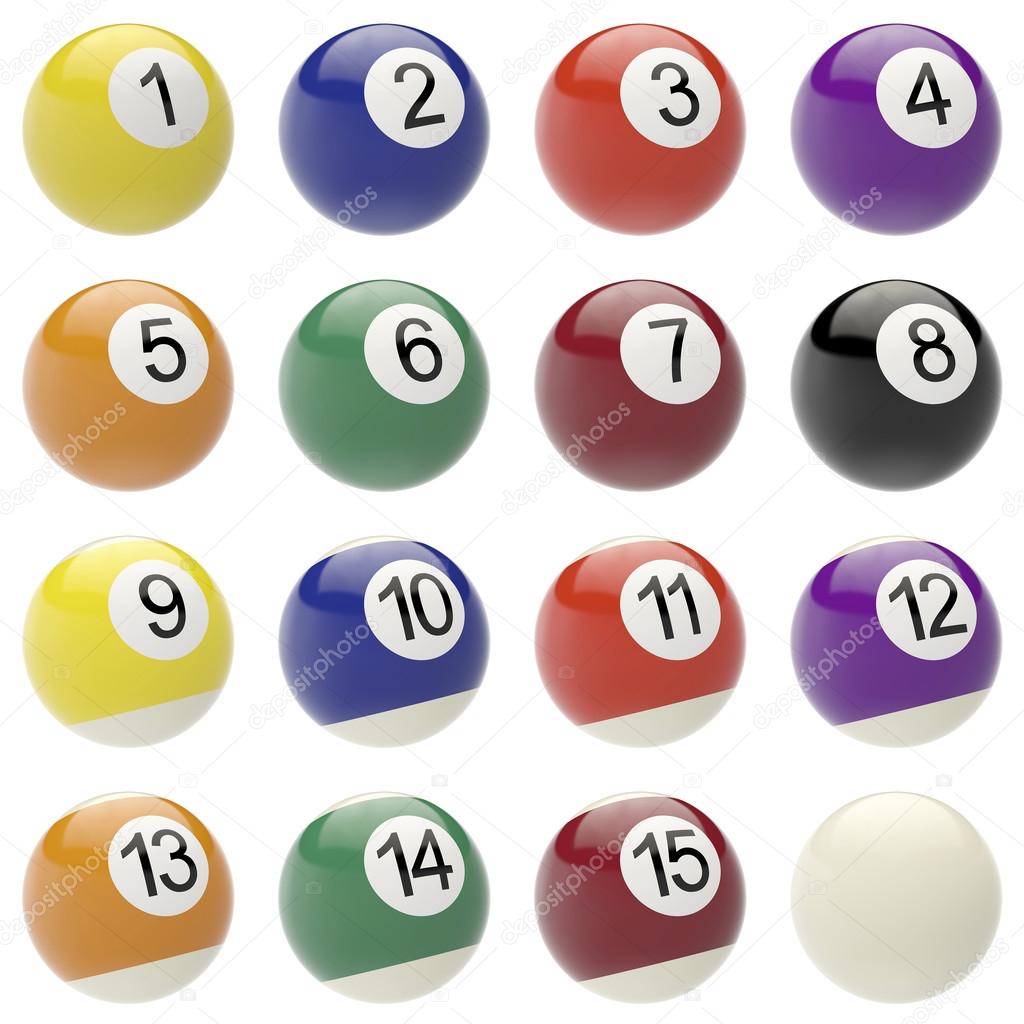 Set of balls for billiards.