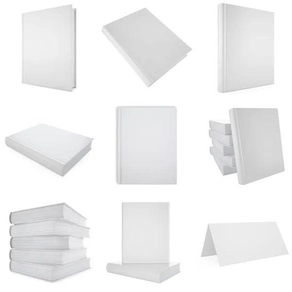 Set, Sammlung weißes Blankobuch. — Stockfoto