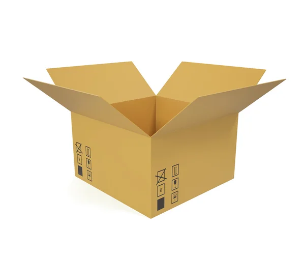 Open cardboard box for shipping goods. — Stock Photo, Image